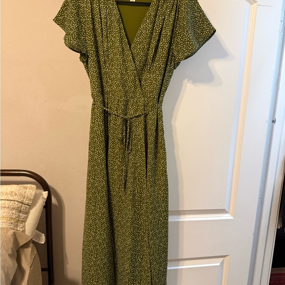 Blue Rain Olive Floral Maxi Dress